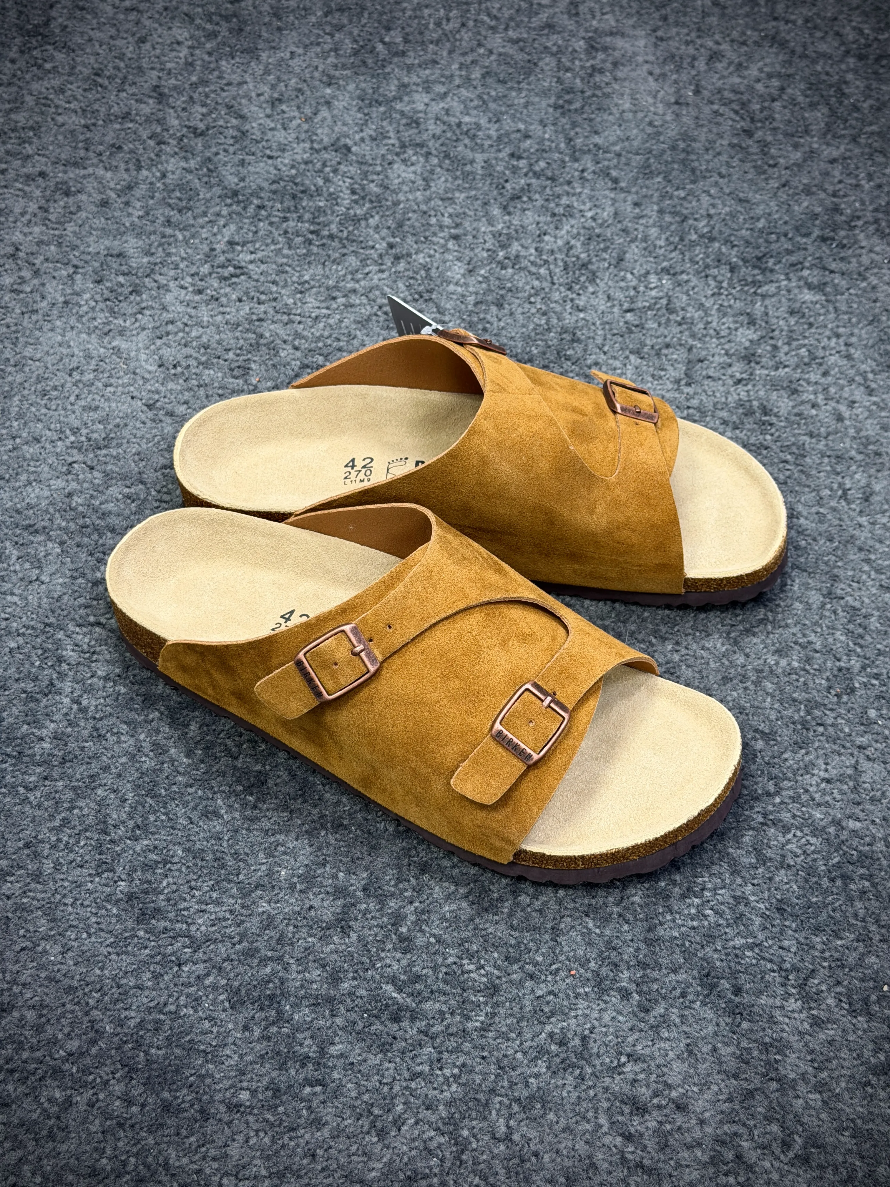 BK Zürich “Suede Brown” Buckled Sandals