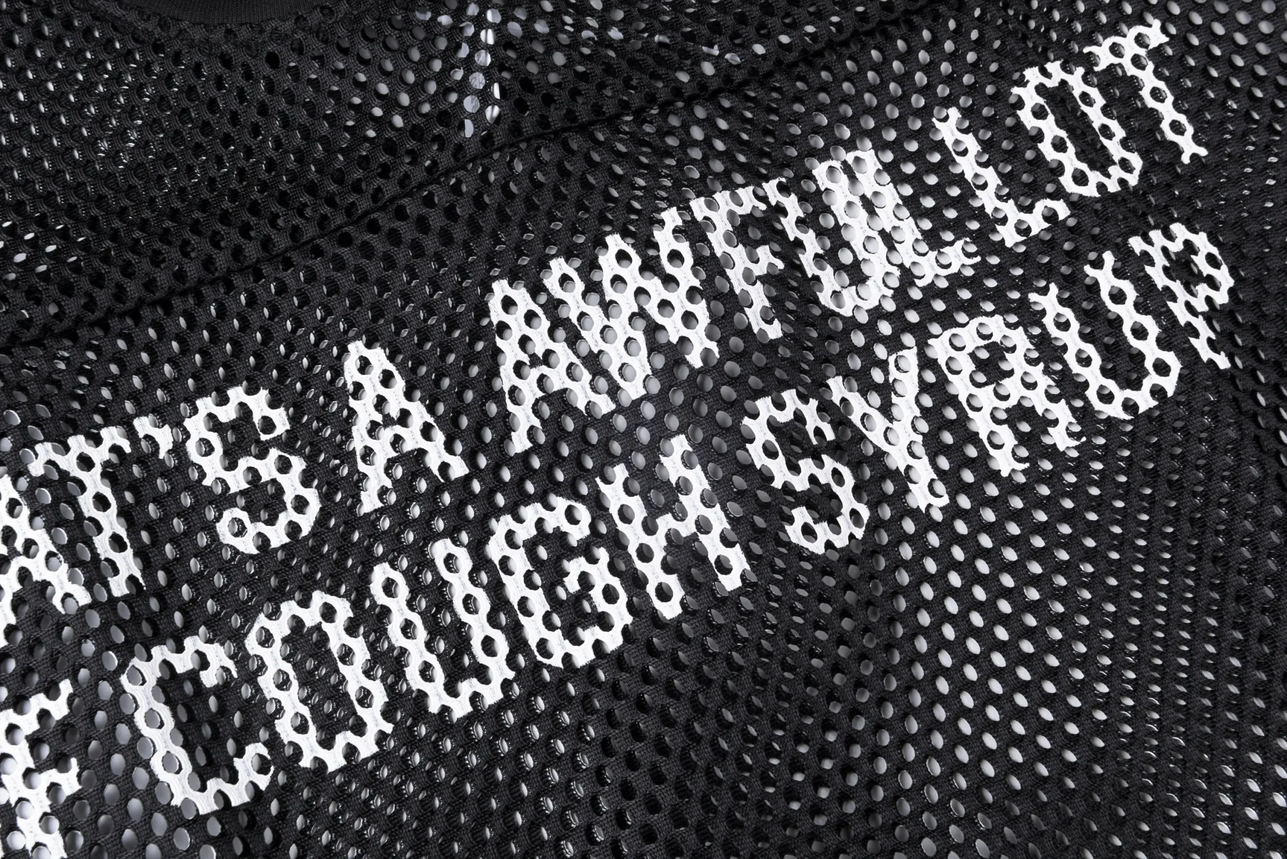 That's Awful Lot of Cough Syrup Letter Mesh T-shirt close-up