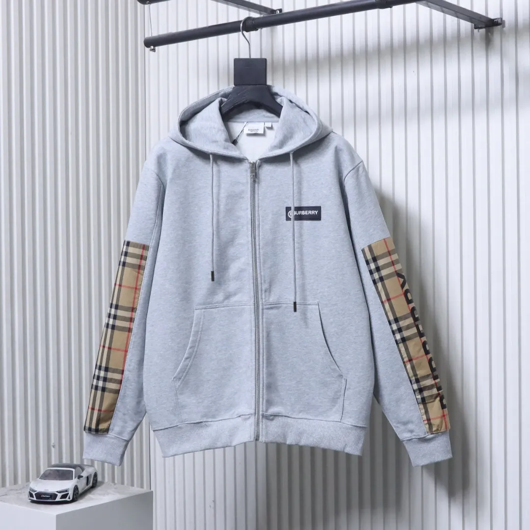 BBR Check Panel Zip-Up Hooded Jacket