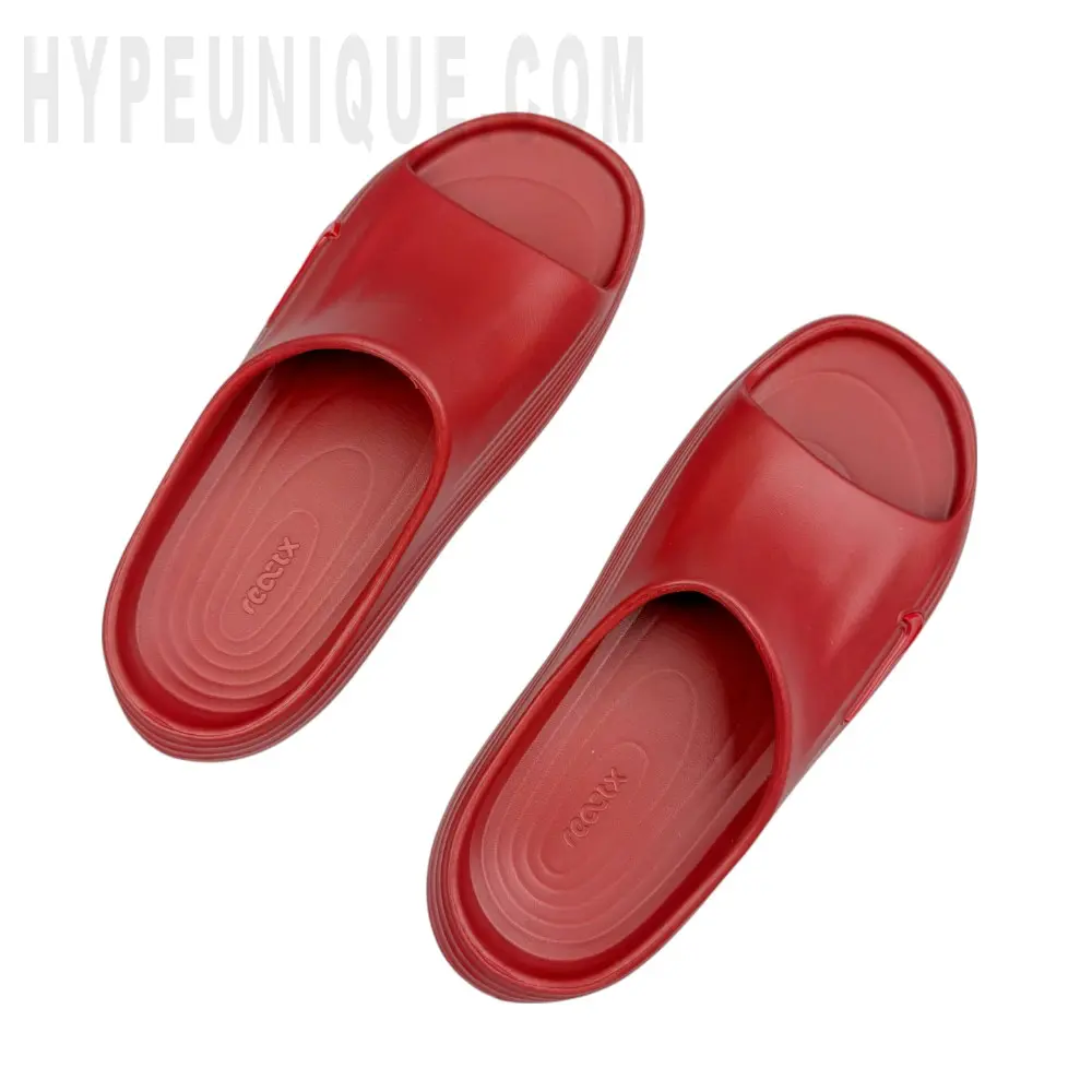 A pair of the red shoes