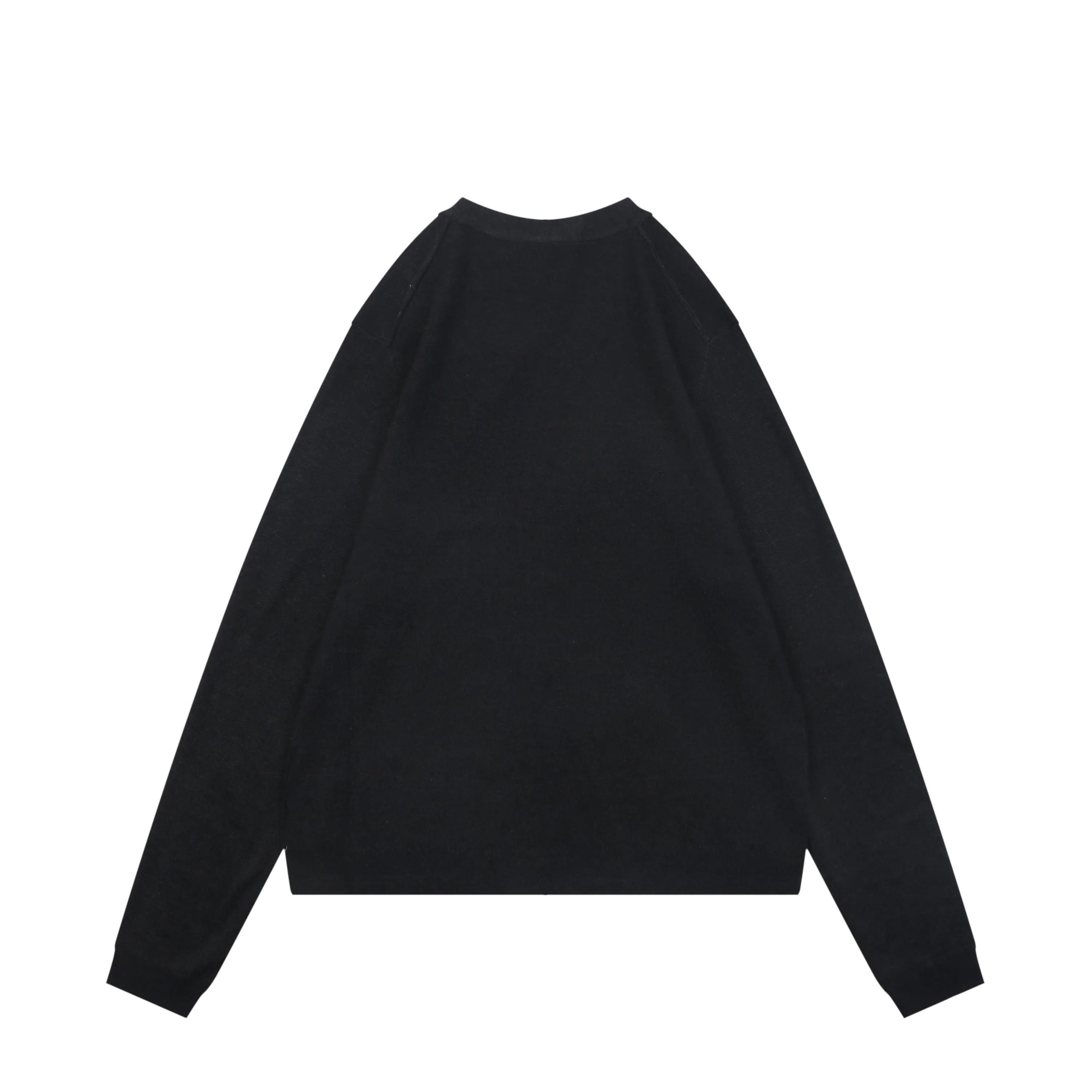 Back View Acne Metallic Logo V-Neck Cardigan