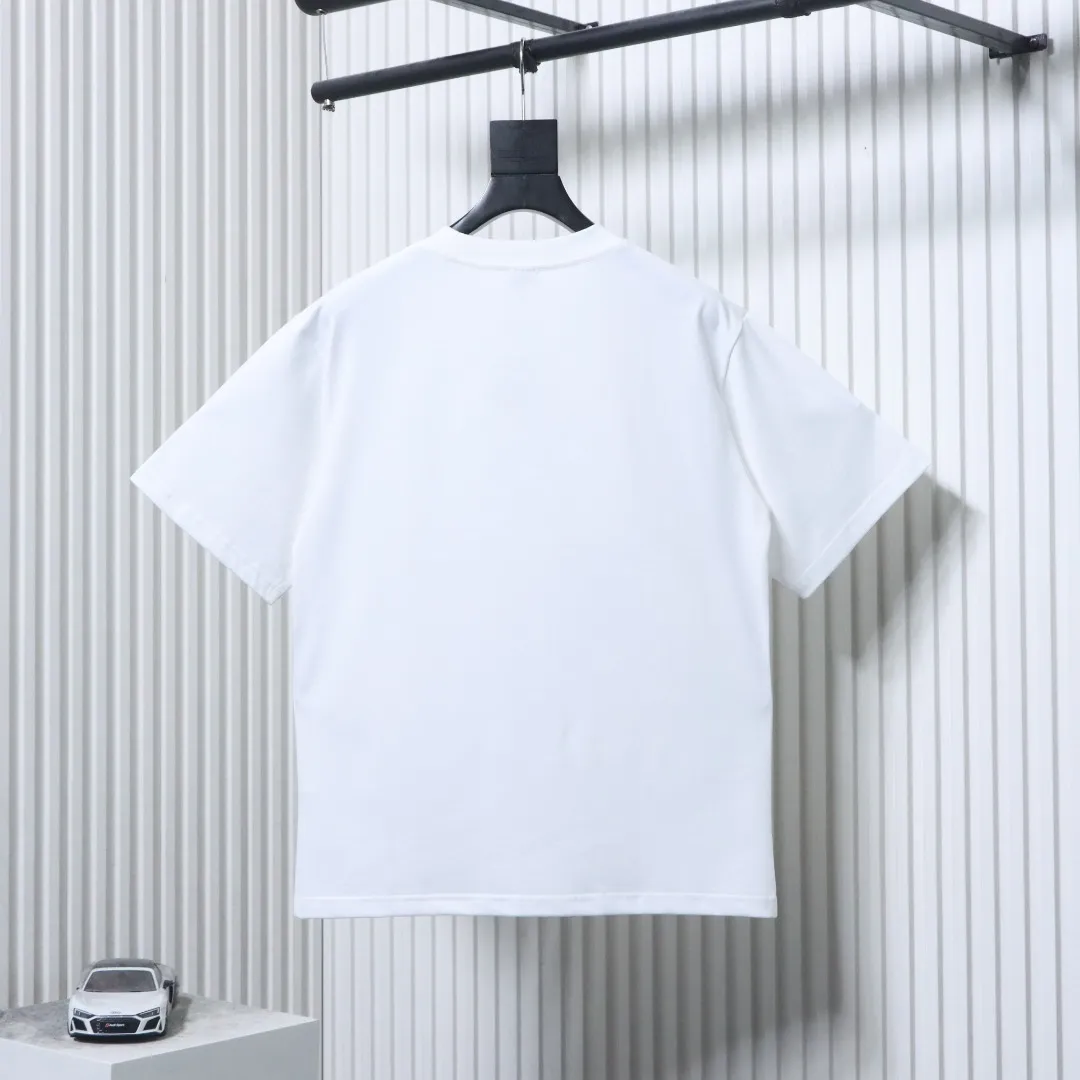 Back Irregular Logo Color Block Foam Print T-Shirt