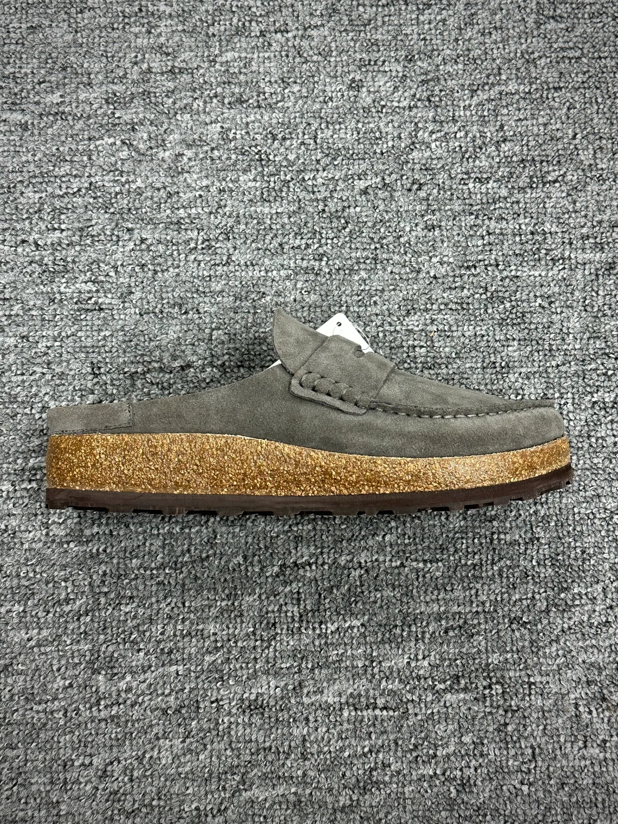 BK Naples Wrapped Concrete Gray Suede Loafer Clogs Right Side View