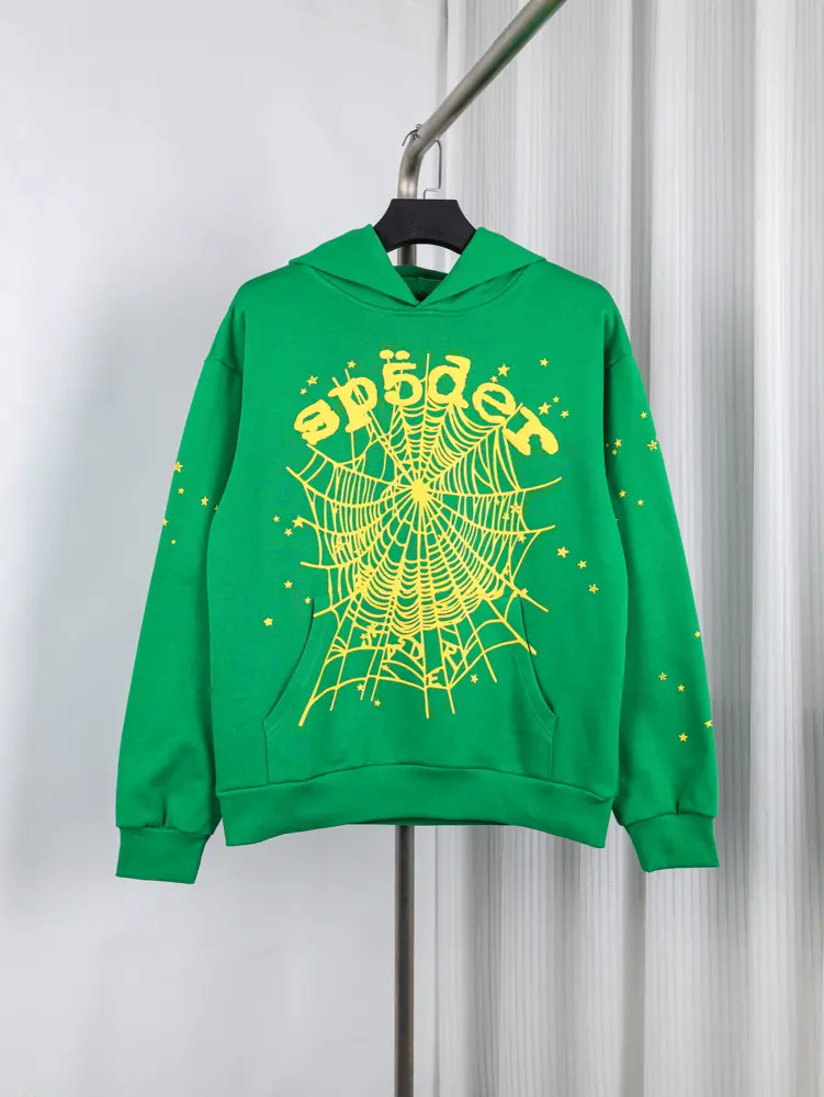 Sp5der Star OG Web V2 Hoodie in the “Slime Green”
