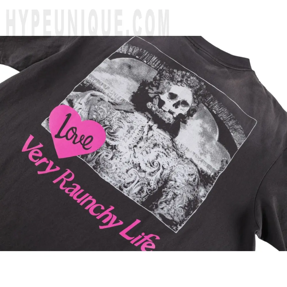 Printed graphic on the back of the garment