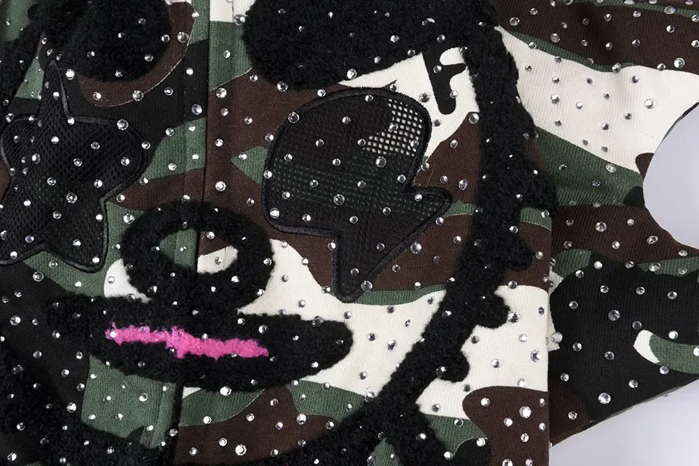 The hoodie has details