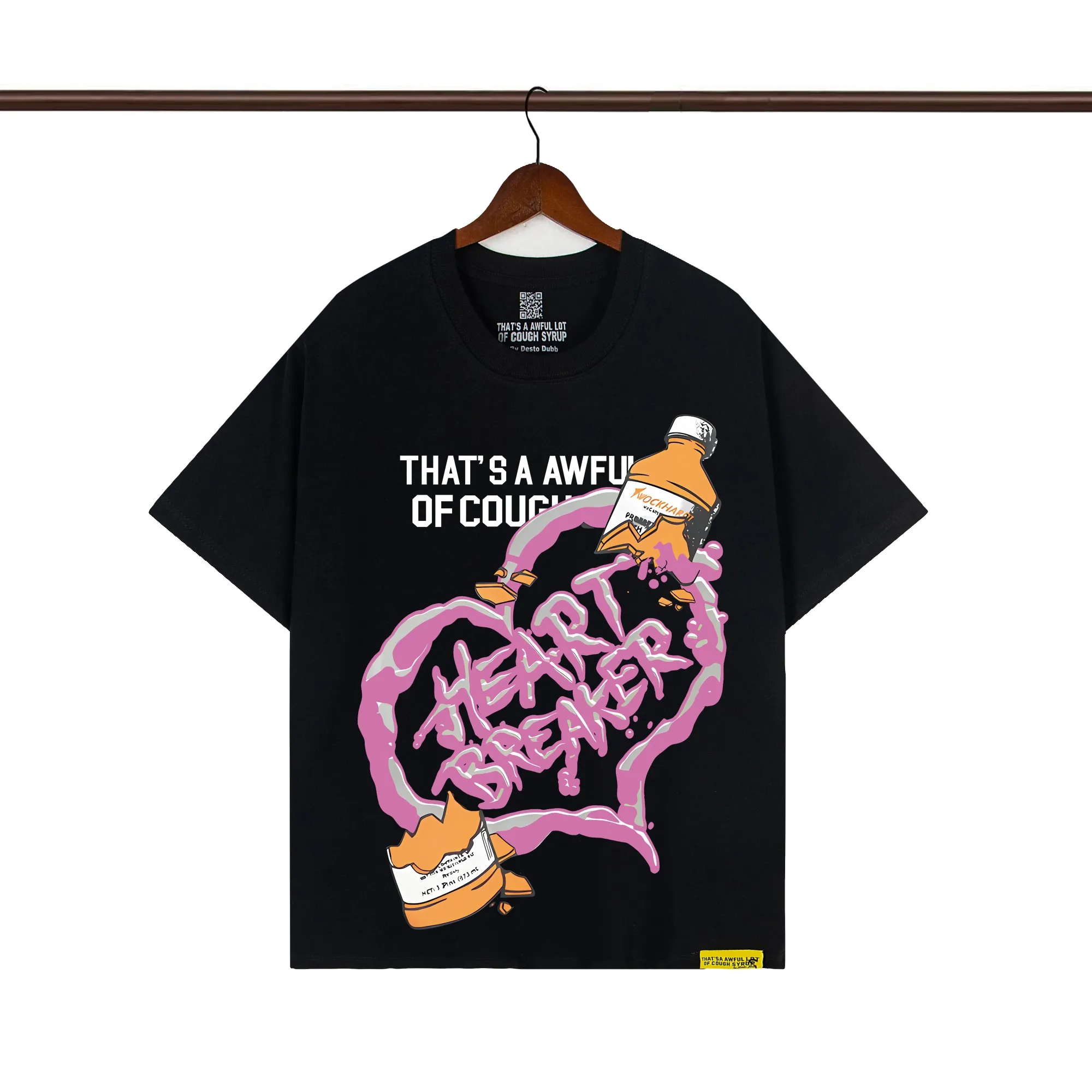 That’s A Awful Lot Of Cough Syrup Heart Breaker Graphic T-Shirt Color Black