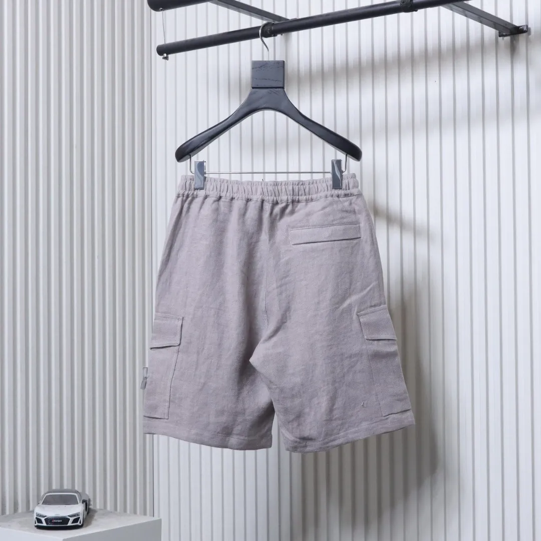 Back of Linen Cargo Shorts