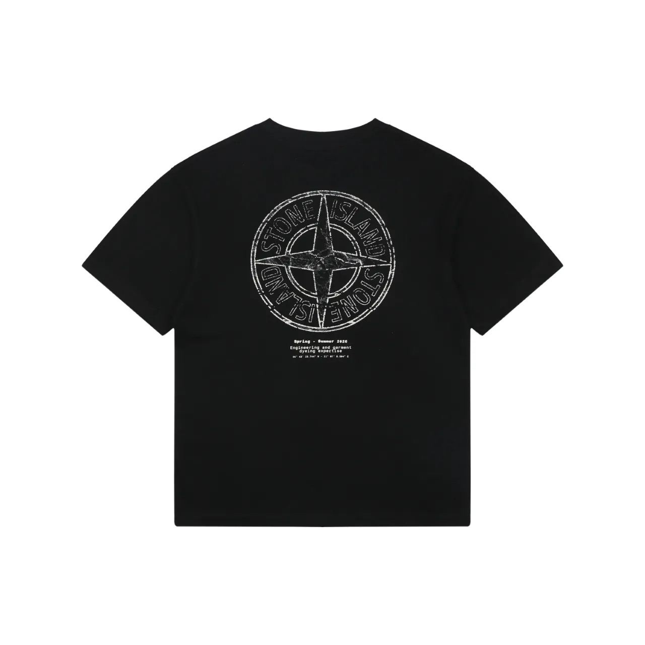 Back of Compass Logo Graphic T-Shirt Color Black