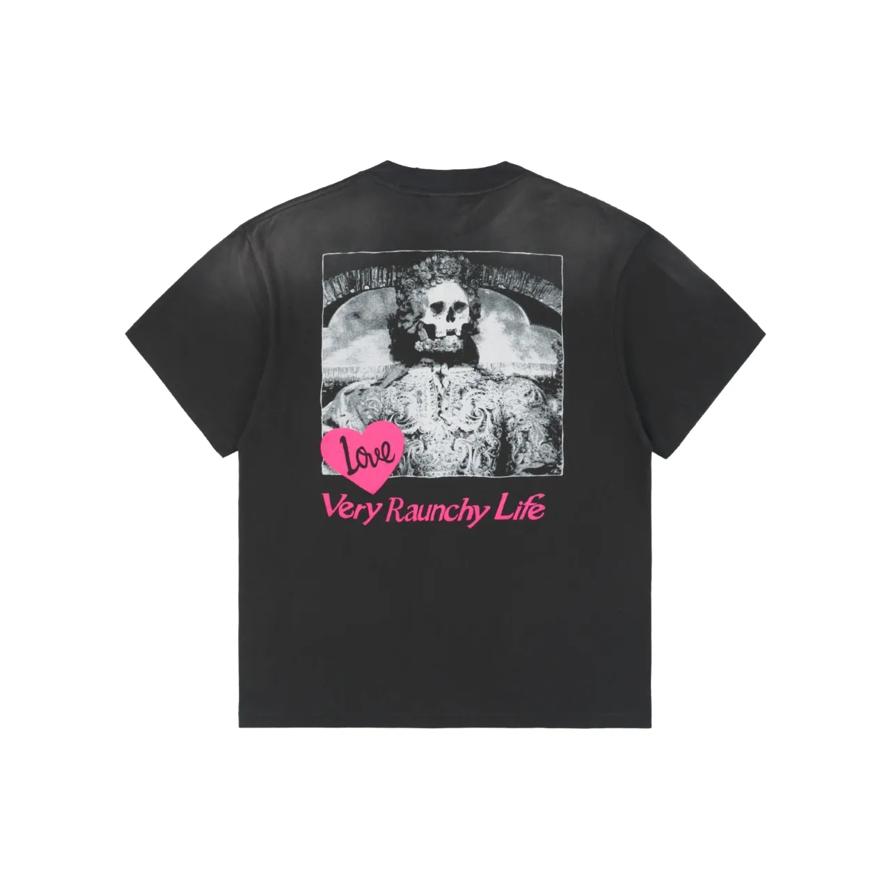 Back of Saint Michael Floral Skull Vintage T-Shirt