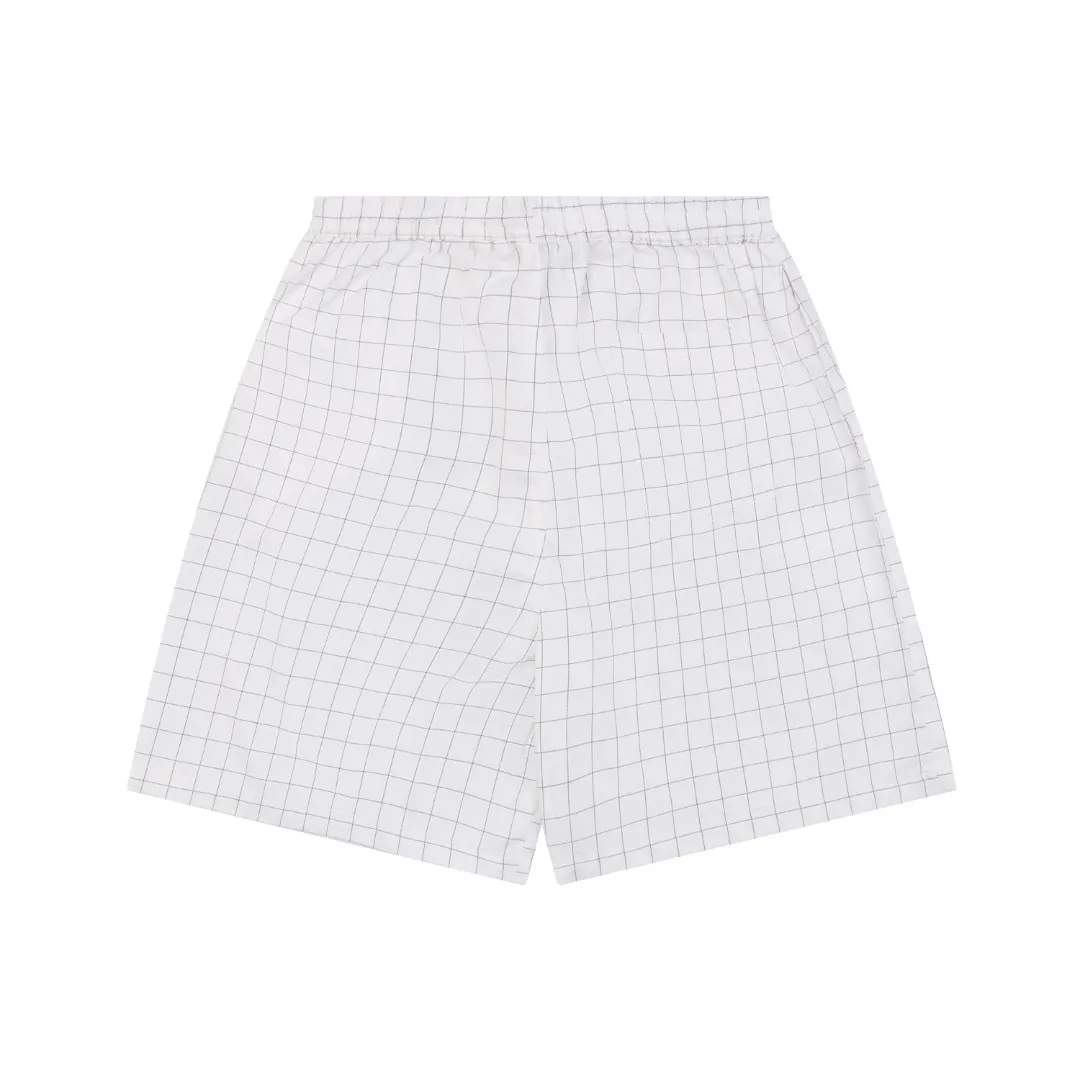 Back of Acne Check Grid Shorts