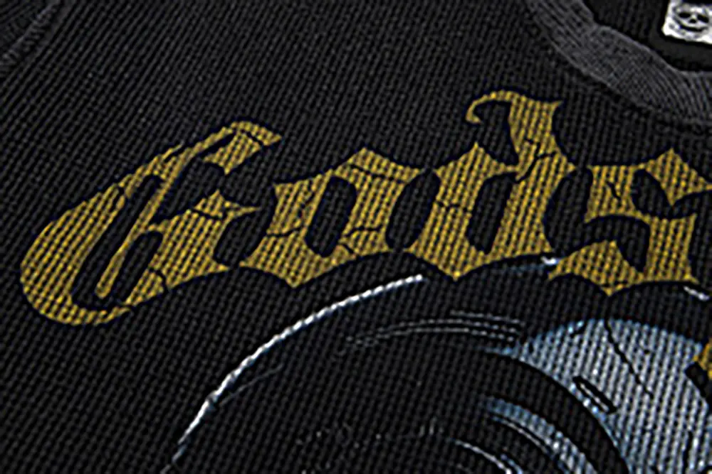 Printed graphic on the front of the clothes