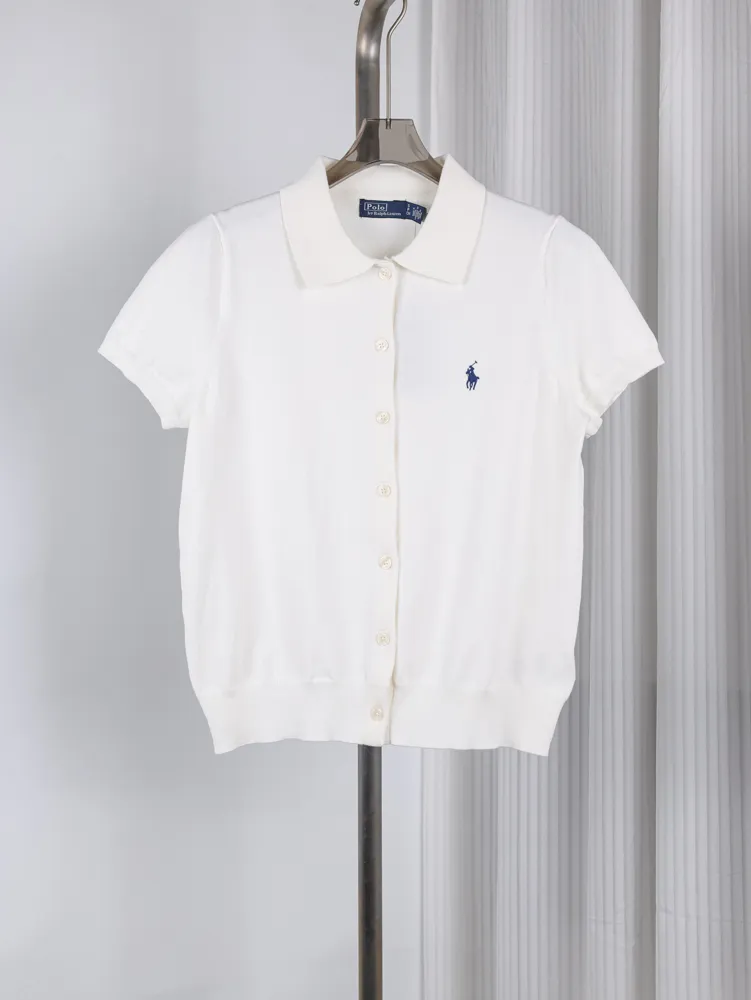 RL Pony Knit Cotton Collared Short Sleeve Polo T-Shirt