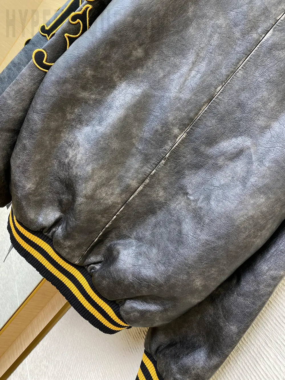 Prd Vintage Distressed Baseball Leather Jacket