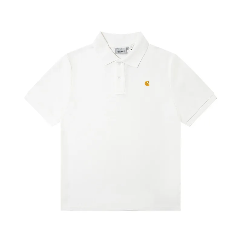 Carhartt Classic Gold Logo Embroidered Polo T-Shirt color White