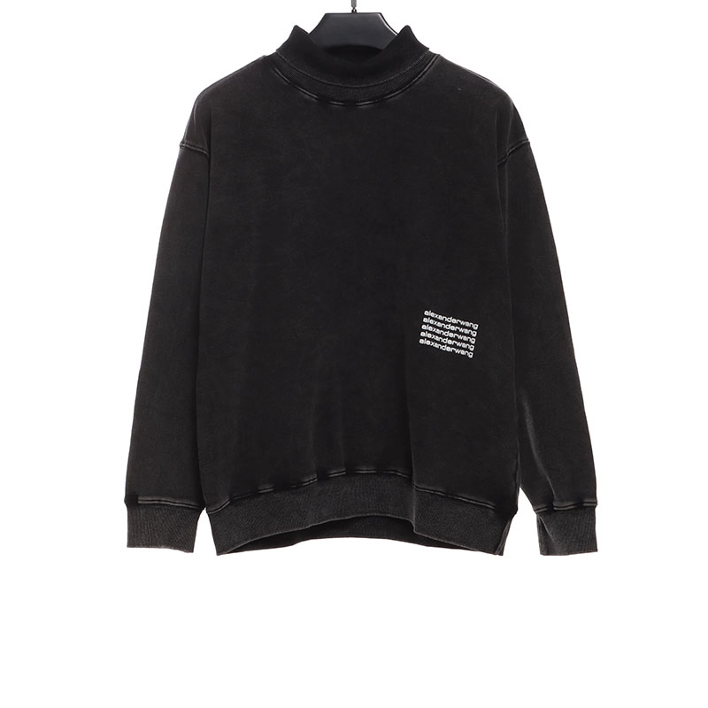 Washed distressed letter sweatshirt