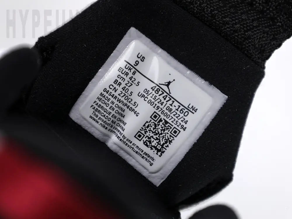 the size label