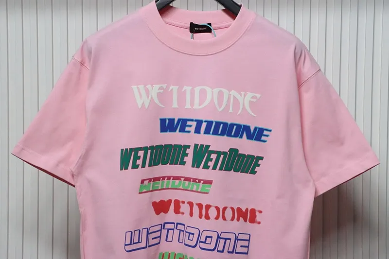 WE11 DONE Luminous Bullet Screen Letter Print T-Shirt