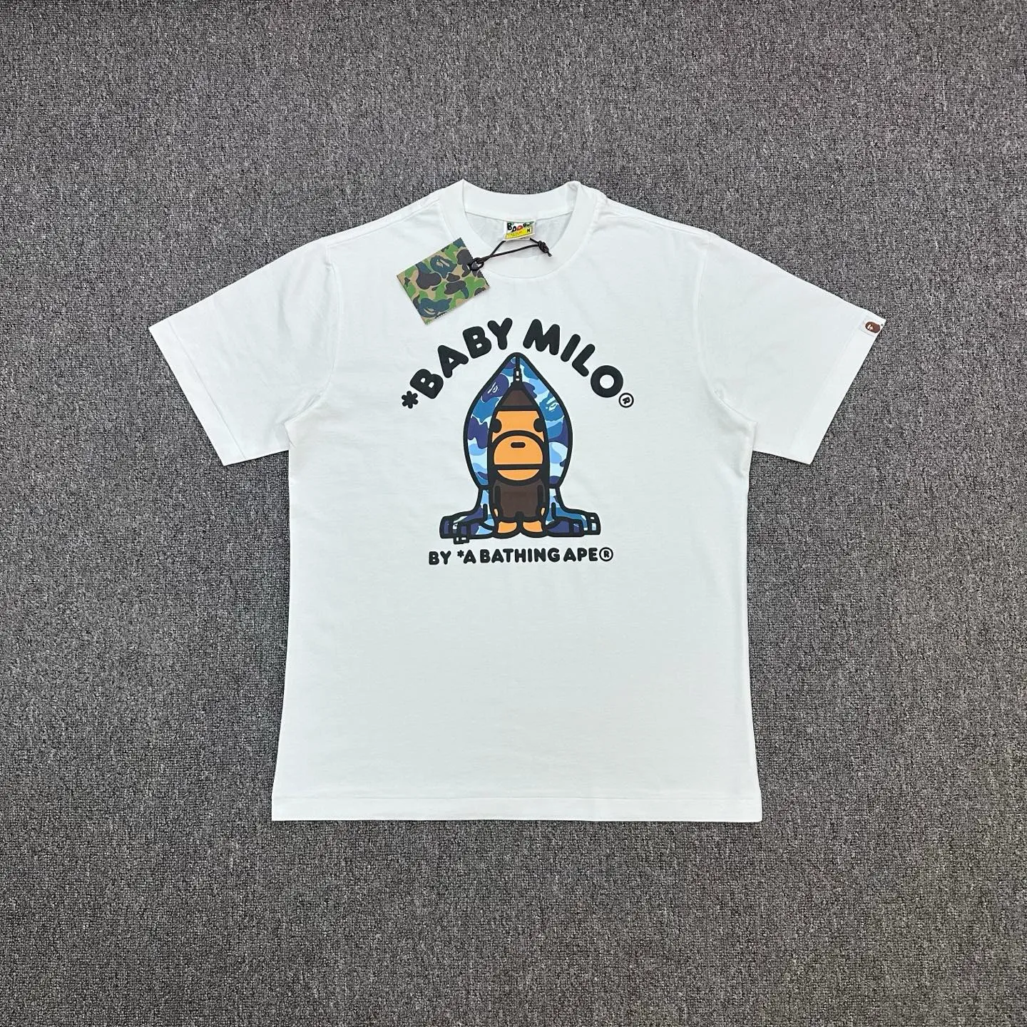 BAPE Cartoon Ape Blue Camouflage T-Shirt