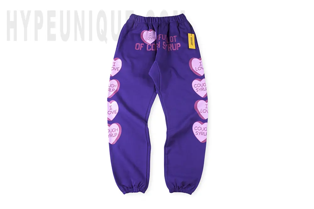 I Love Cough Syrup Purple Heart Joggers