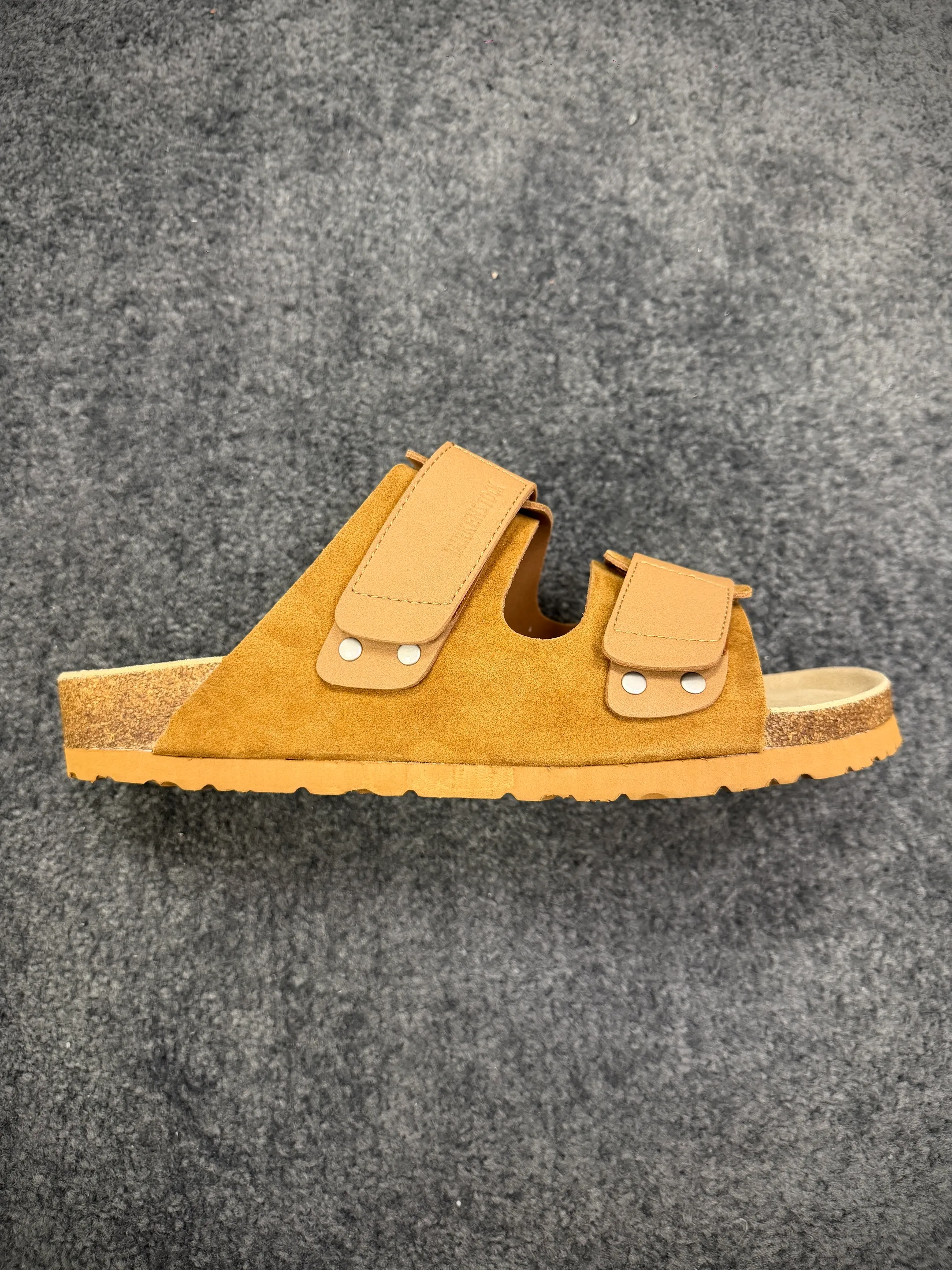 BK Uji Leather Suede Double-Strap Sandals Angeled View Right Side View