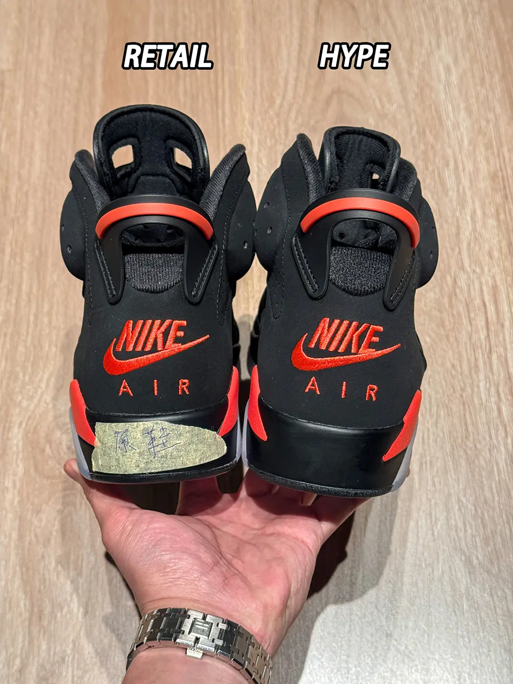 Comparison of Hypeunique heel and authentic product