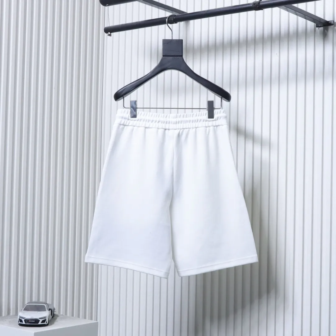 Back of Striped Triangle Logo Cotton Terry Shorts