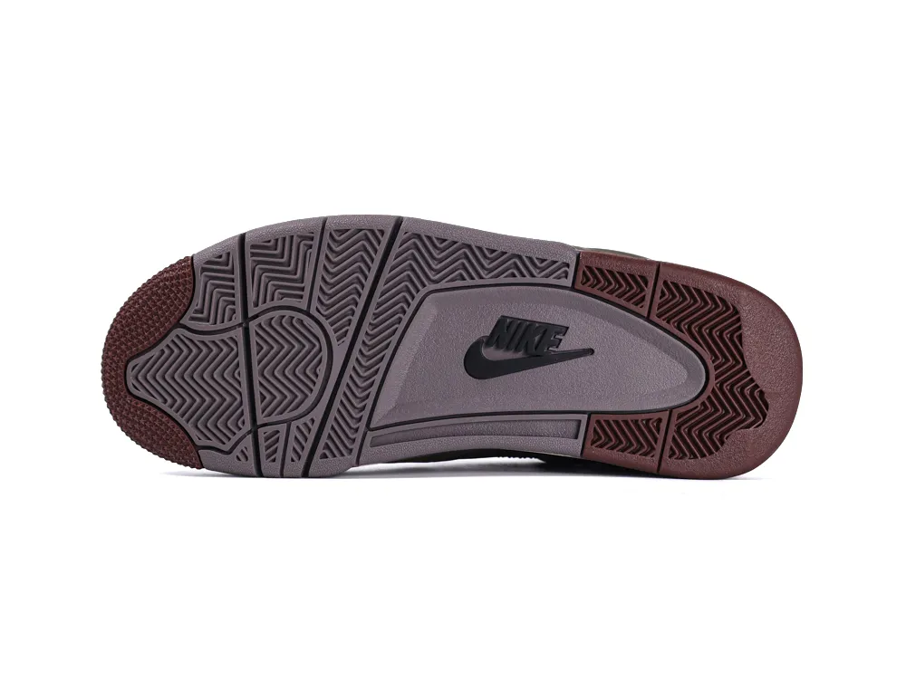 Brown and gray rubber sneaker sole with textured grip and Nike logo.