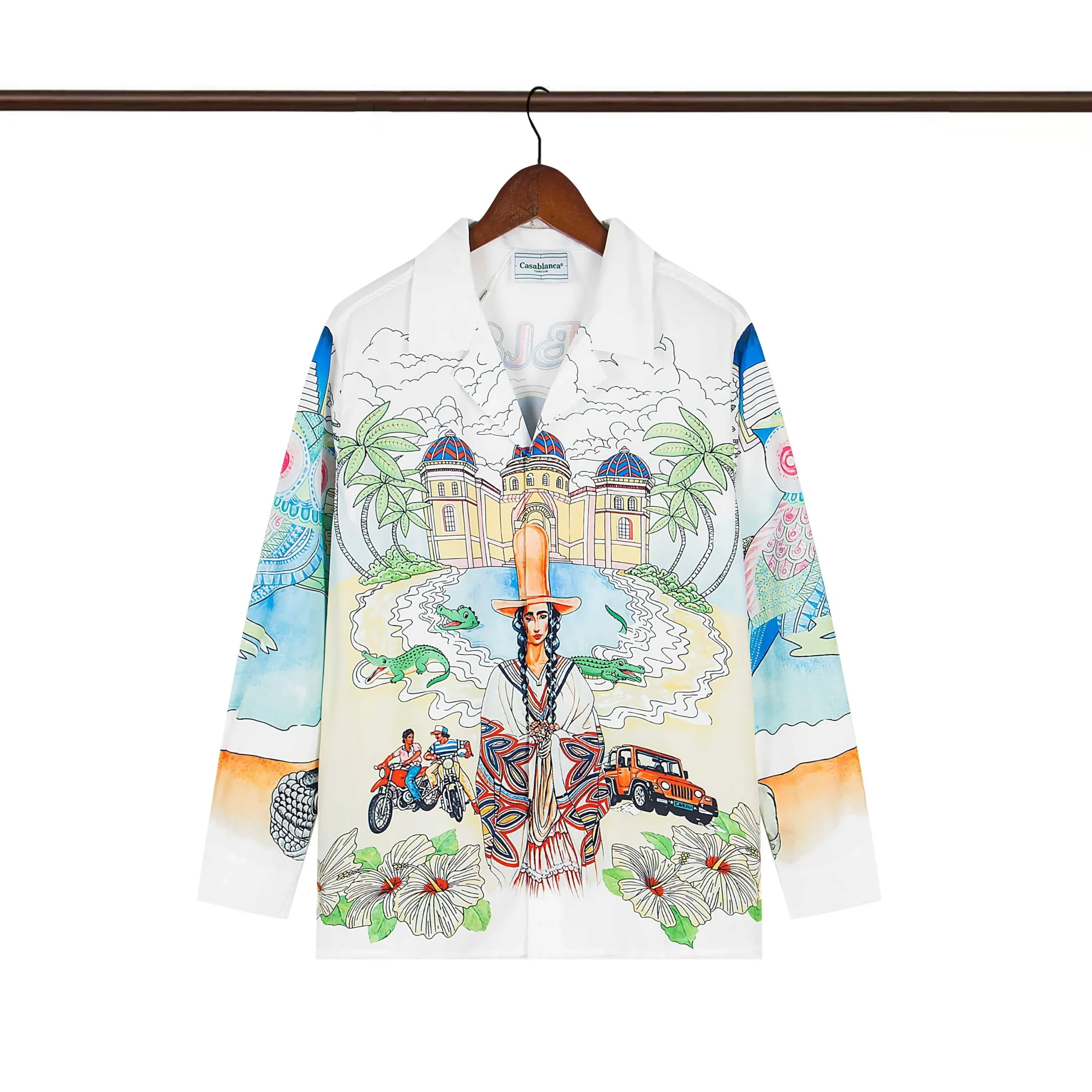 C-Blanca Southwestern Owl Scenic Silk Shirt