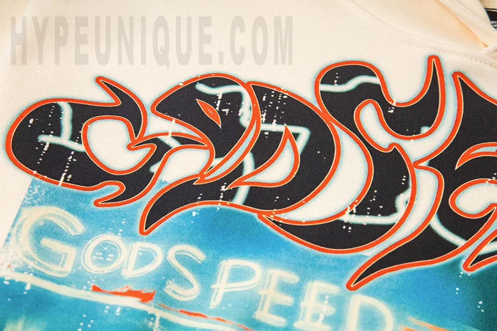 Printed graphic on the front of the clothes