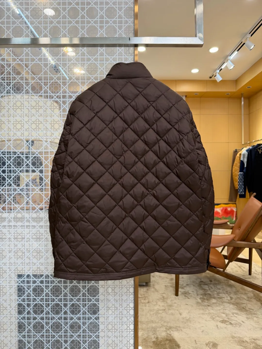 Back View Mcler Oise Diamond Quilted Short Down Jacket