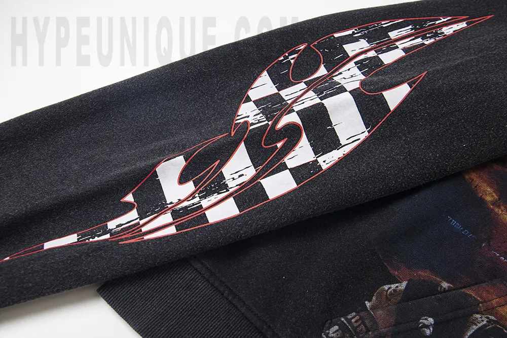Printed graphic on the front of the clothes