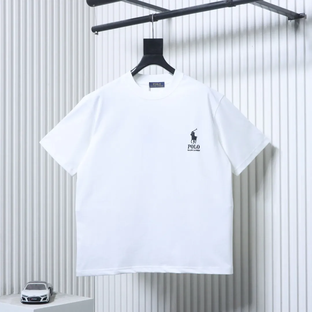 RL Lauren Big Pony Tatami Back Embroidery T-Shirt Color White