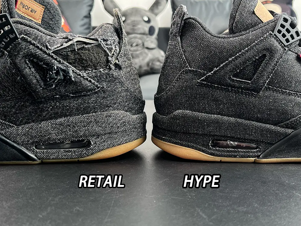 Comparison between the HypeUnique version and the original (the heels)