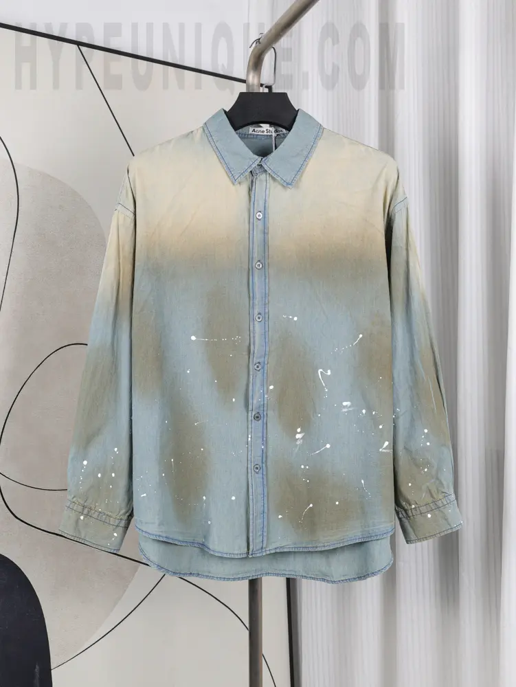 Acne Studios Paint-splatter Cotton Shirt