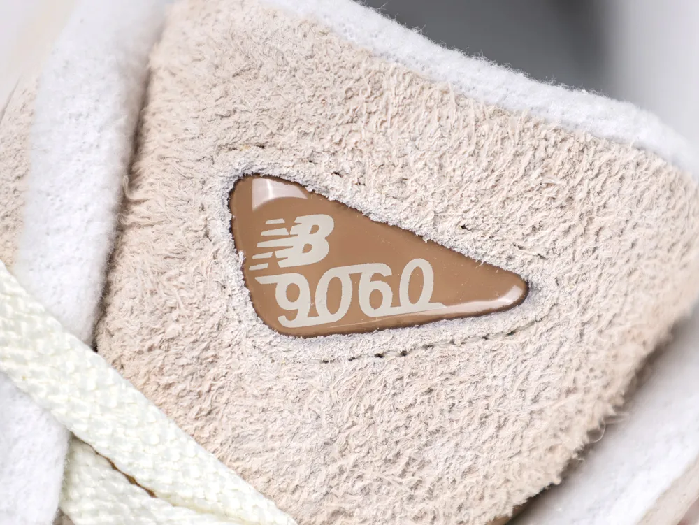 New Balance 9060 Bisque Sea Salt tongue logo patch detail