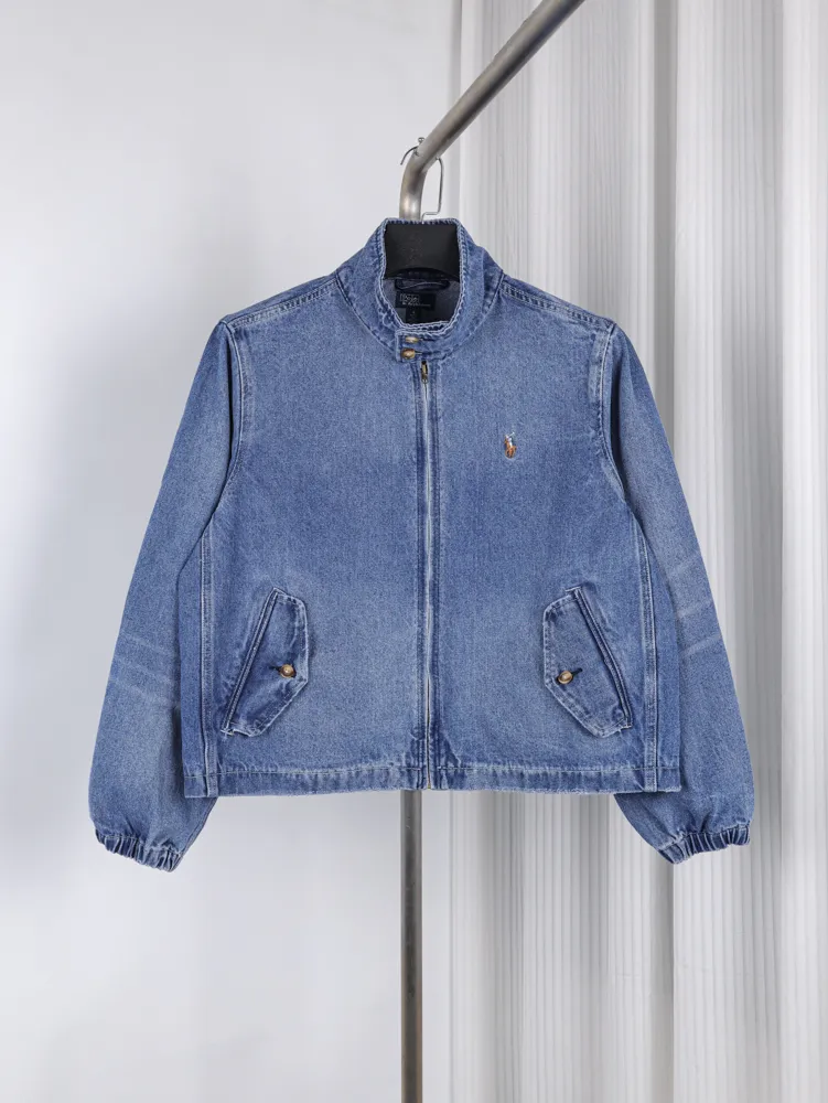 RL Cropped Cotton Zip Jacket