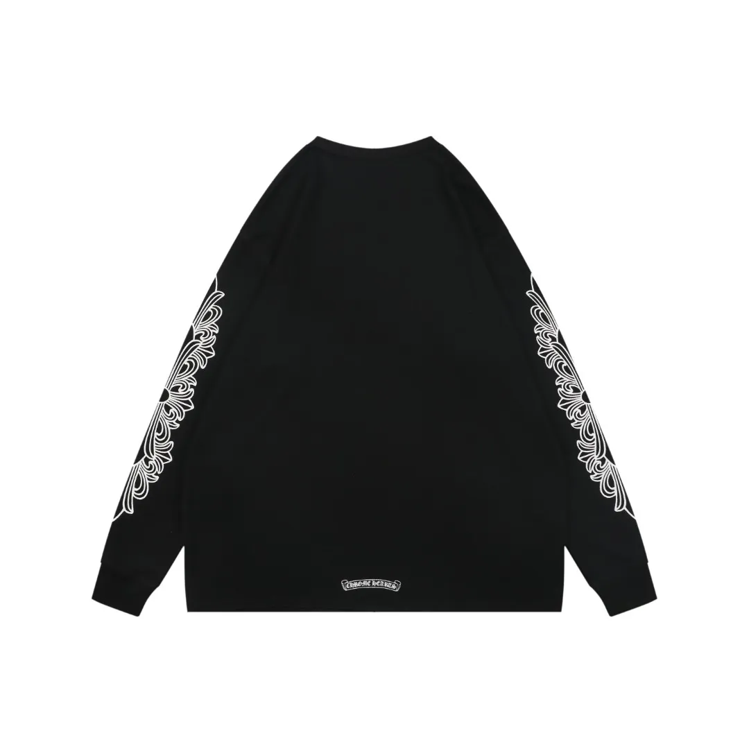Back CH Sanskrit Cross Waffle-Knit Long-Sleeve Shirt