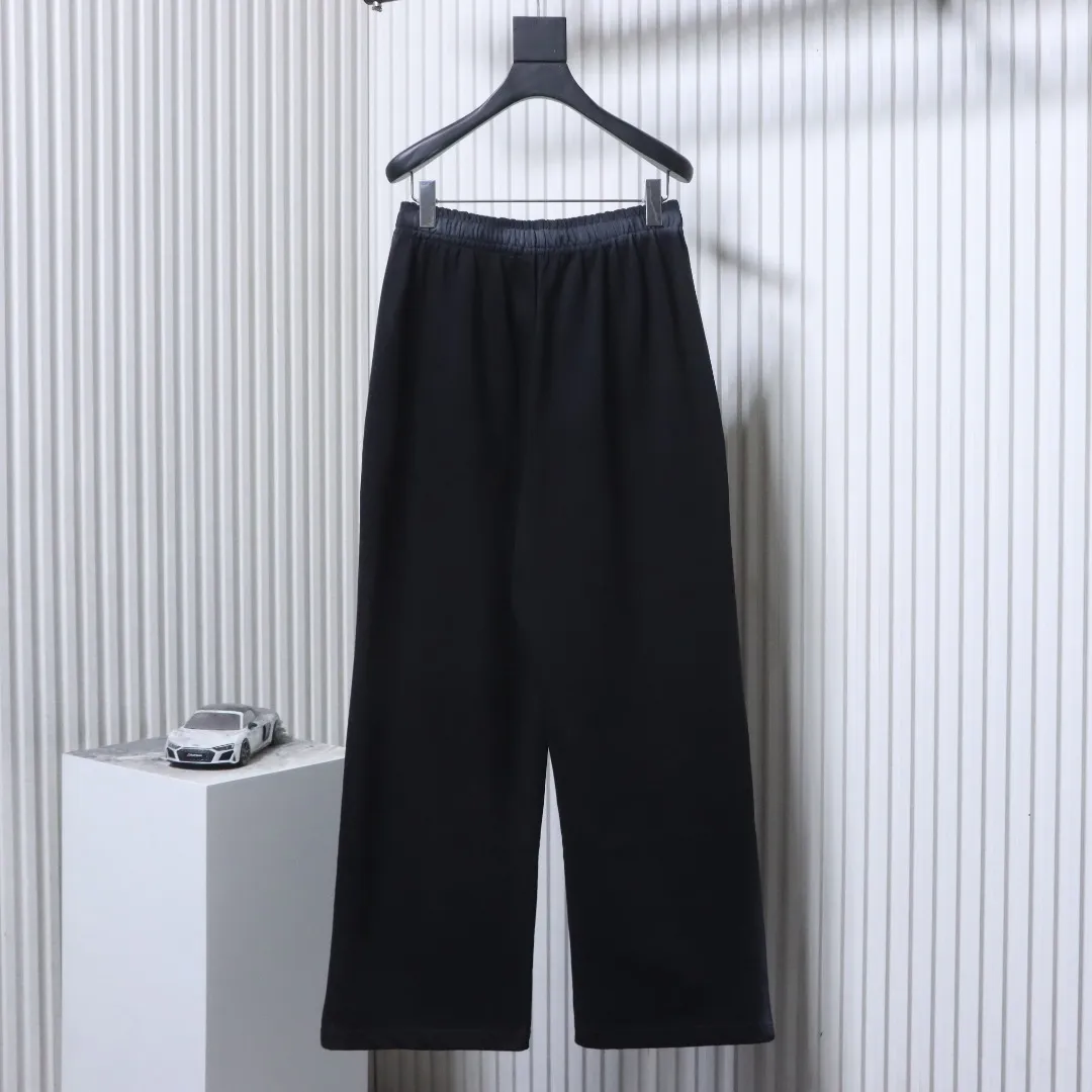Back Well Done Colorful Spray-Edge Washed Wide-Leg Pants