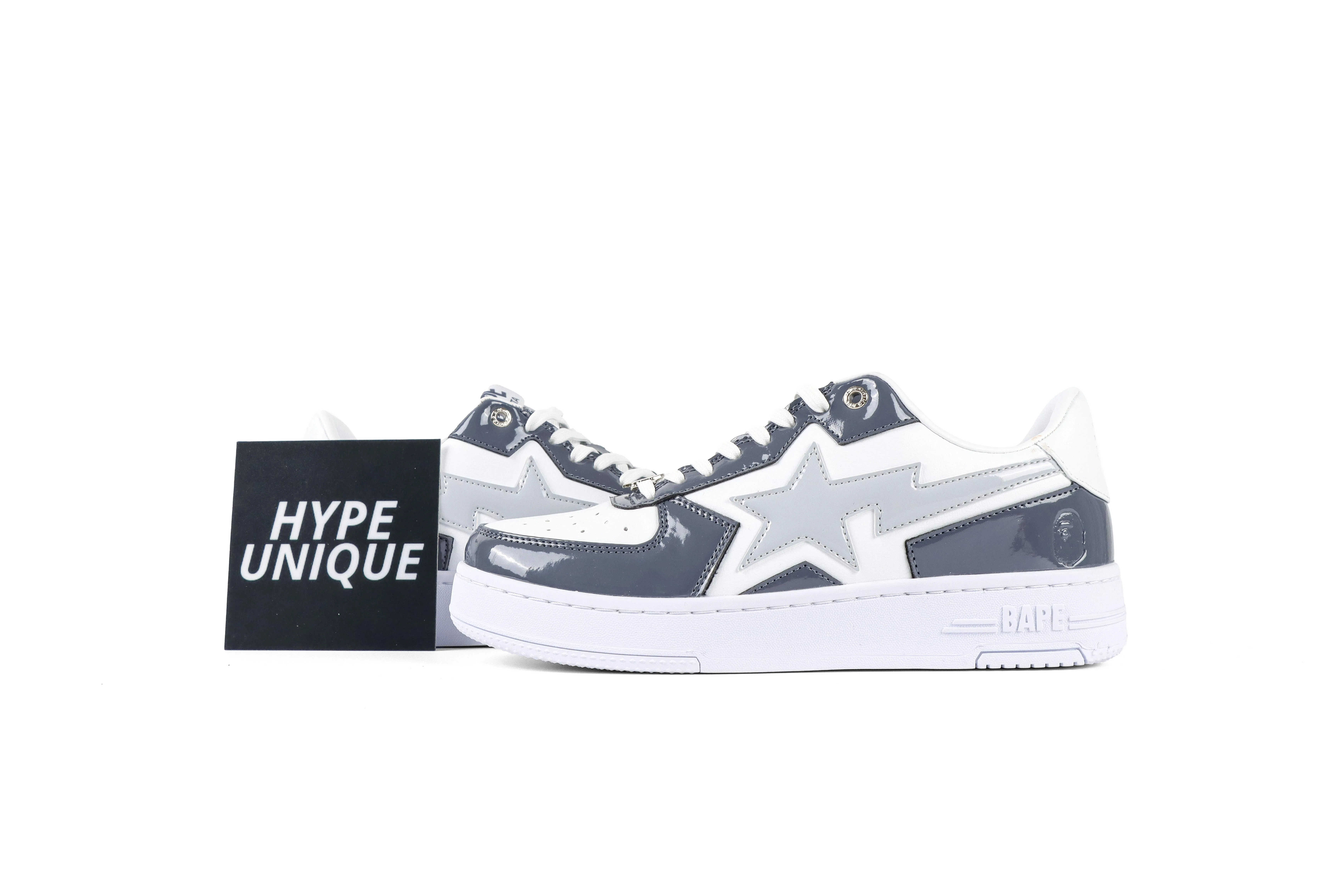 BAPE STA ICON #2 Patent Leather Sneakers “Grey”