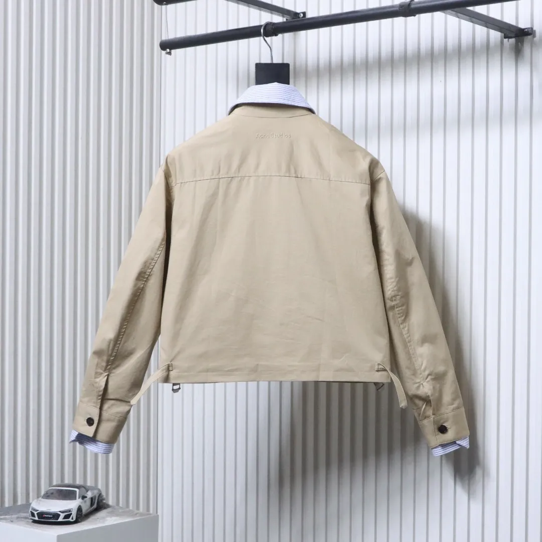 Back View Acne Layered Two-Piece Cotton Jacket