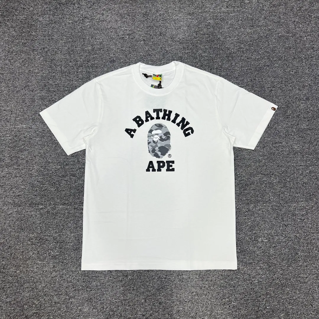 BAPE Honeycomb Camo Ape Head Logo Cotton T-Shirt