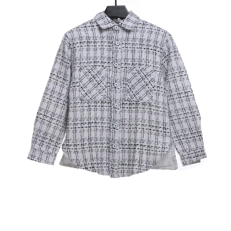 Silver Woven Check Shirt