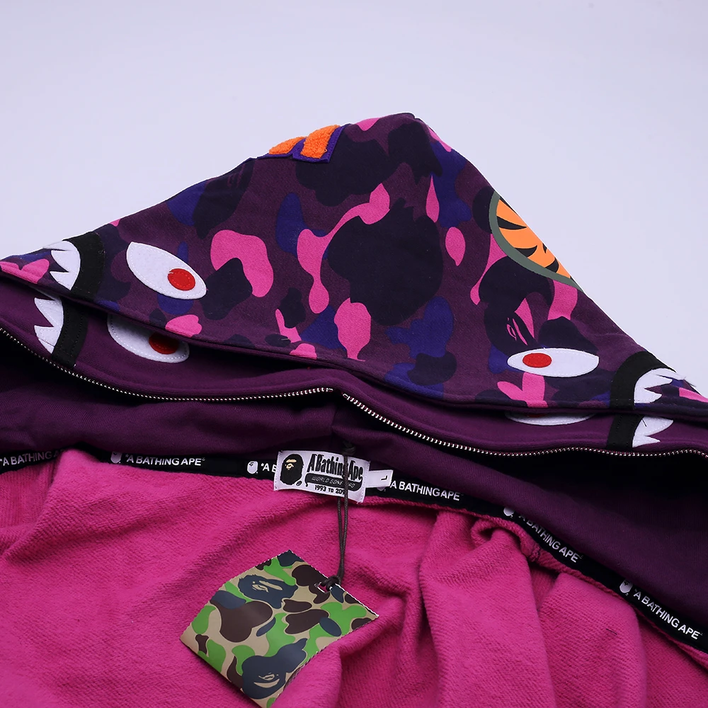 Shark Full Zip Hoodie Double Hood (Blue/ Red /Purple)