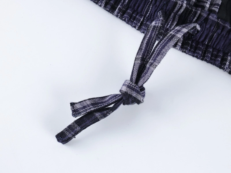 Plaid Counterpoint Embroidered Pants