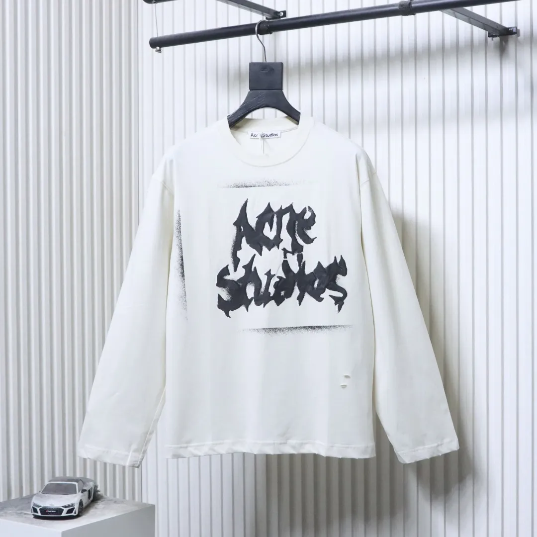 Acne Gothic Spray Print Long-Sleeve Shirt