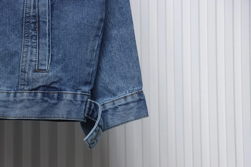 WE11 DONE Printed Diagonal Zipper Denim Jacket