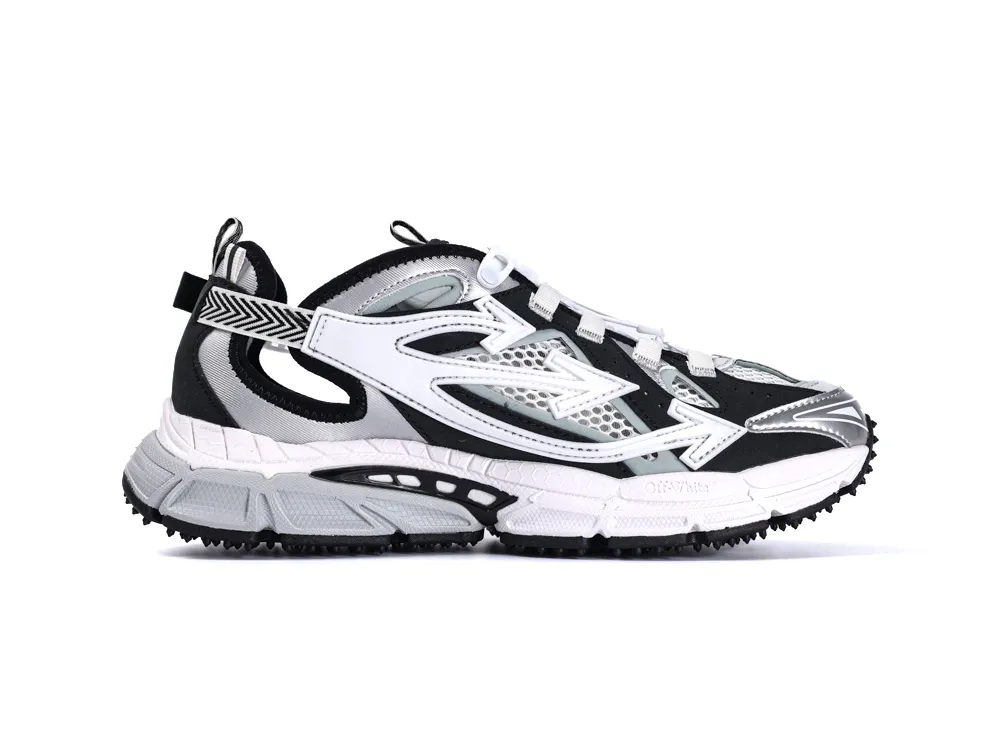 Off-White Be Right Back Silver Black Sneakers Right Side View
