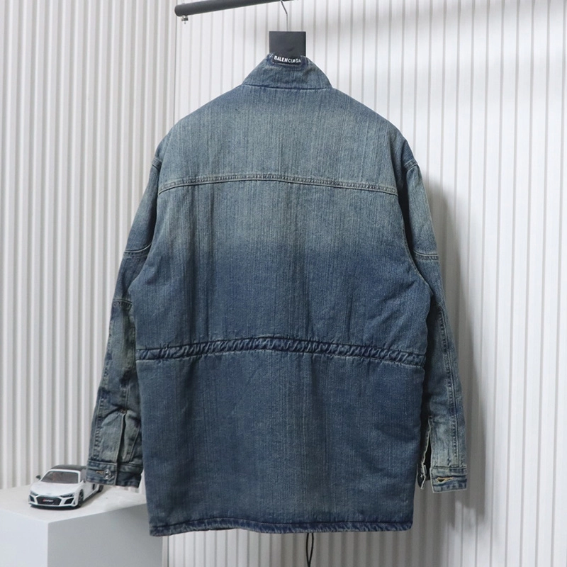Multi-Pocket Denim Cotton Coat