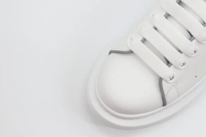 ALEXANDER MCQUEEN LEATHER PLATFORM TRAINERS SNEAKERS GRAY-WHITE REPLICA
